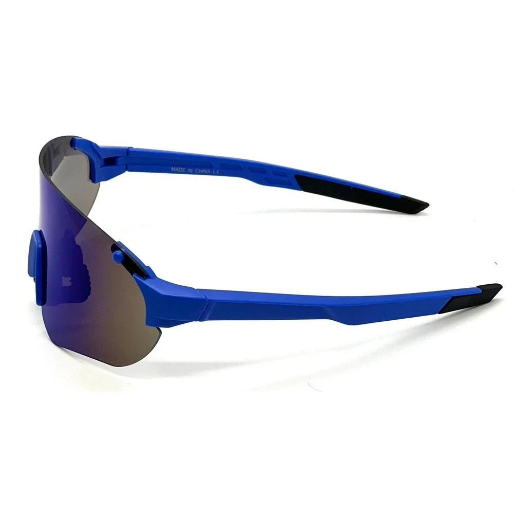 Elegant Sunglasses Visor Cycling Running Women Fashion Blue Mirrored Lens Shield